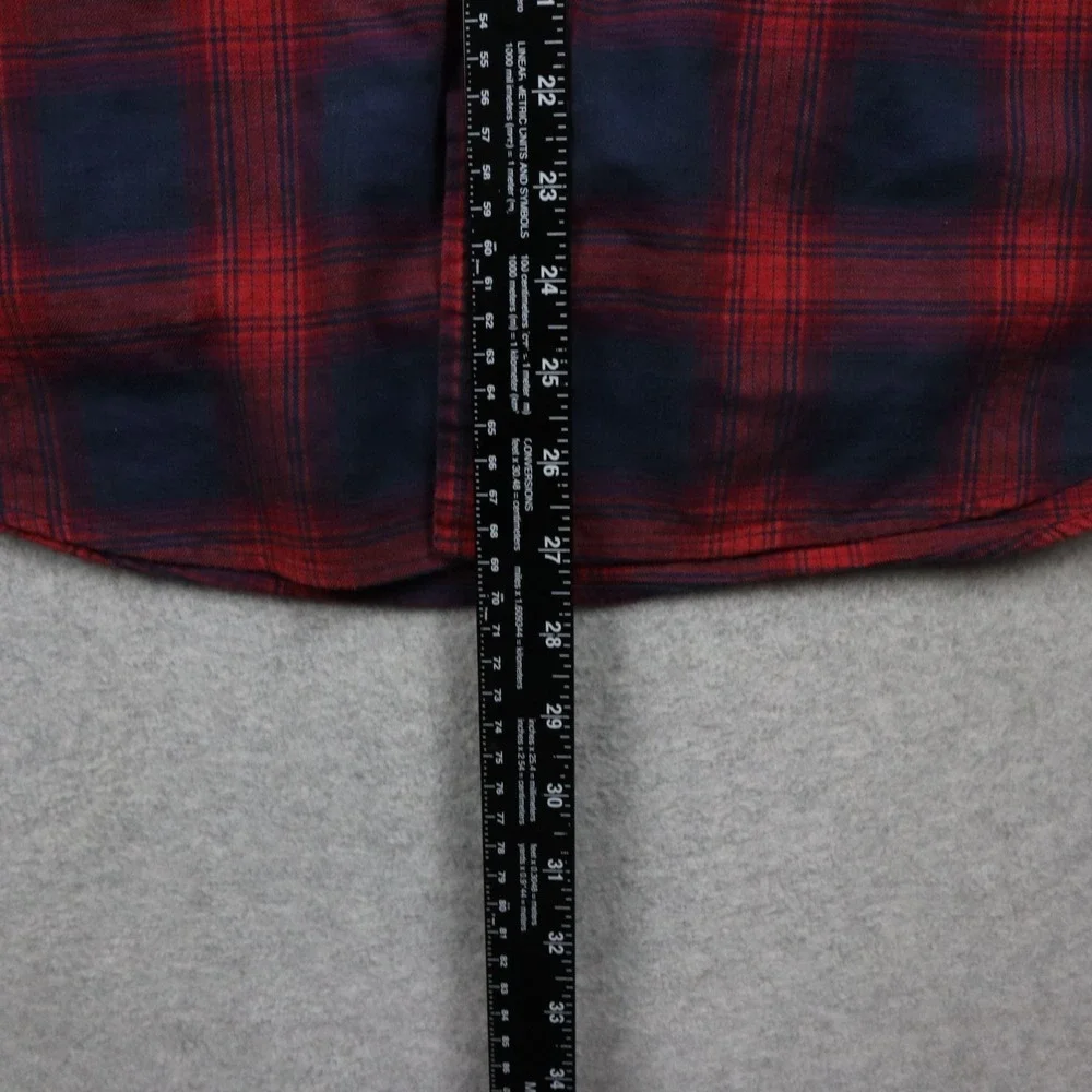 Banana Republic Shirt Mens Medium Slim Fit Luxe Flannel Button Plaid Long Sleeve